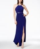 Nightway Strappy Beaded A-line Gown