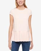 Tommy Hilfiger Cap-sleeve Pleated-hem Top, Only At Macy's