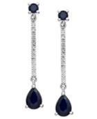 14k White Gold Sapphire (2 Ct. T.w.) And Diamond Accent Linear Drop Earrings