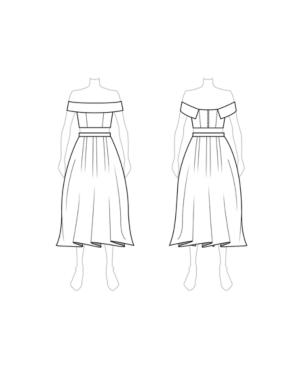 Fame And Partners Gillian Off-the-shoulder Midi Dress