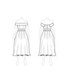 Fame And Partners Gillian Off-the-shoulder Midi Dress