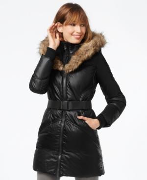 Rud Styled By Rudsak Faux-fur-trim Belted Down Coat