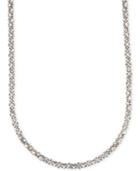 Anne Klein Silver-tone Crystal Pave Tubular Strand Necklace