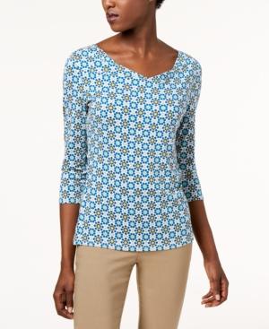 Weekend Max Mara Printed 3/4-sleeve Top