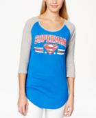 Bioworld Juniors' Superman Graphic Baseball Tunic T-shirt