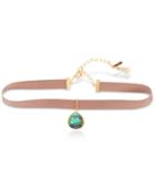 Lonna & Lilly Gold-tone Abalone-look Teardrop Ribbon Choker Necklace