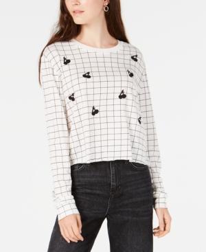 Carbon Copy Juniors' Grid Cherry-graphic Top