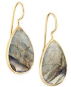 Paul & Pitu Naturally Gold-tone Gray-blue Stone Drop Earrings