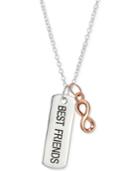 Unwritten Two-tone Best Friends Bar & Infinity 18 Pendant Necklace In Sterling Silver & Rose Gold-flash