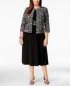 Jessica Howard Plus Size Printed Sequin Jacket And Dress