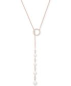 Swarovski Rose Gold-tone Crystal & Imitation Pearl 14-7/8 Lariat Necklace
