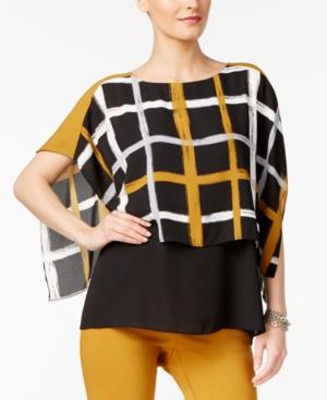 Alfani Windowpane Poncho Top, Created For Macy's