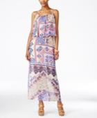 Ny Collection Petite Printed Popover Maxi Dress