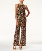 Thalia Sodi Leopard-print Halter Jumpsuit, Only At Macy's