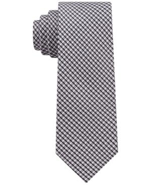 Dkny Men's City Check Ii Silk Slim Tie