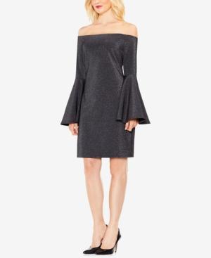 Vince Camuto Metallic Off-the-shoulder Bell-sleeve Dress