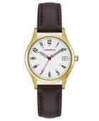 Caravelle New York By Bulova Women's Brown Leather Strap Watch 30mm