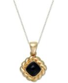 Signature Gold Onyx Rope Pendant Necklace In 14k Gold (2-1/3 Ct. T.w.)