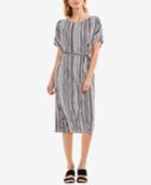 Vince Camuto Belted Striped Dress