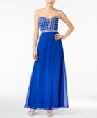 Blondie Nites Juniors' Strapless Embellished A-line Dress