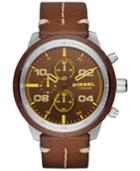 Diesel Men's Chronograph Brown Leather Strap Watch 50x53mm Dz4440