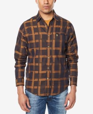 Sean John Men's Two-tone Grid-pattern Shirt