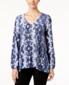 Inc International Concepts Snakeskin-print Blouse, Only At Macy's
