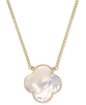 Mother-of-pearl Clover 16 Pendant Necklace In 14k Gold
