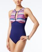 Profile By Gottex Printed High-neck Tummy-control One-piece Swimsuit Women's Swimsuit