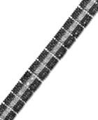 Victoria Townsend White Diamond (1 Ct. T.w.) And Black Diamond Accent Bracelet In Sterling Silver-plated Brass