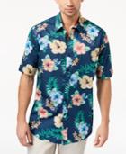 Club Room Men's Hibiscus-print Shirt, Created For Macy's