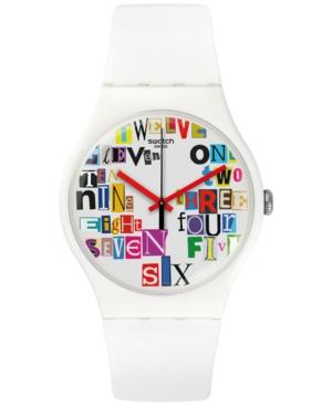 Swatch Unisex Swiss Multi Collage White Silicone Strap Watch 41mm Suow132