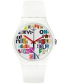 Swatch Unisex Swiss Multi Collage White Silicone Strap Watch 41mm Suow132