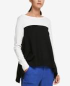 Dkny Colorblocked High-low Sweater, Created For Macy's
