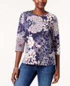 Alfred Dunner Gypsy Moon Embellished Cutout T-shirt