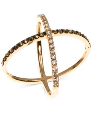 Judith Jack Gold-plated Sterling Silver Marcasite And Crystal Crisscross Ring