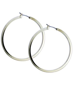 Guess 1 1/2 Gold-tone Square Edge Hoop Earrings