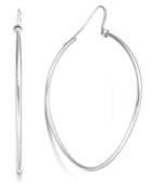 Sis By Simone I Smith Precious Fruit Oval Hoop Earrings In Platinum Over Sterling Silver