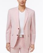 Tommy Hilfiger Men's Slim-fit Stretch Performance Red/white Seersucker Suit Jacket