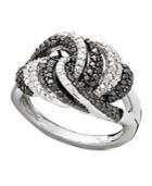 Wrapped In Love™ Diamond Ring, Sterling Silver Black And White Diamond Knot Ring (3/4 Ct. T.w.)