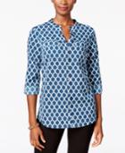 Charter Club Petite Iconic-print Shirt, Only At Macy's