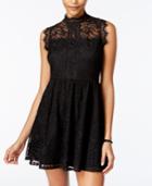 Speechless Juniors' Mock-neck Lace Dress
