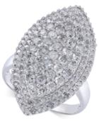 Diamond Marquise Cluster Statement Ring (2 Ct. T.w.) In 14k White Gold