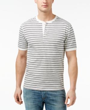 Club Room Big And Tall Short Sleeve Striped Henley, Only At Macy's