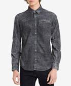 Calvin Klein Jeans Men's Gray Denim Moto Shirt