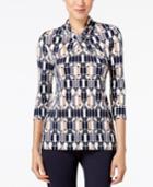 Alfani High-neck Printed Top, Only At Macy's