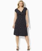 Lauren Ralph Lauren Plus Size Polka-dot Cap-sleeve Dress