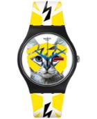 Swatch Unisex Swiss Electrochat Multicolor Print Strap Watch 41mm Suob135