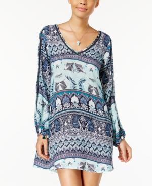 Roxy Juniors' Havana Printed Crochet-trim Dress