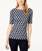 Charter Club Pima Cotton Tee, Iconic Print